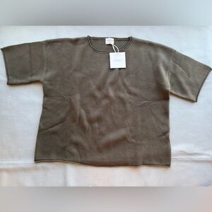 Fostered Collection brown knit sweater tee - 100% cotton